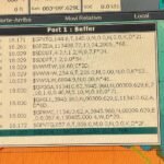 Visualización de datos NMEA 0183 transmitidos, incluyendo varios tipos de oraciones como $GPGGA y $GPVTG, indicando información de posición y velocidad.